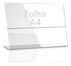 Expositor Avisos A4 30x21cm Cristal Balcão Pix Menu Cardápio