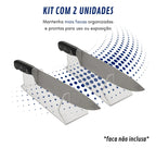 Kit Faqueiro Acrílico Expositor Faca Profissional Descanso