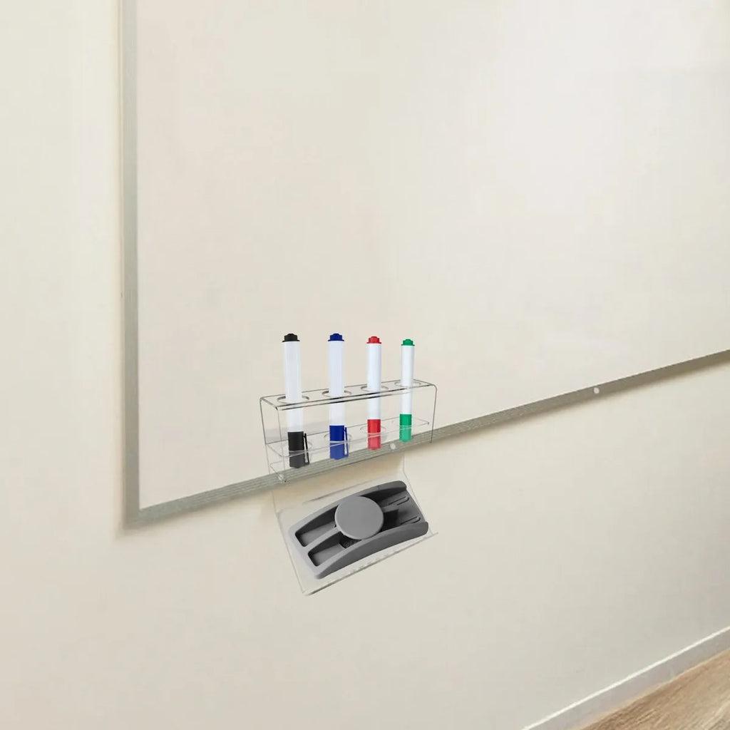 Kit 5 Suporte Acrilico Porta 4 Canetas 1 Apagador Lousa