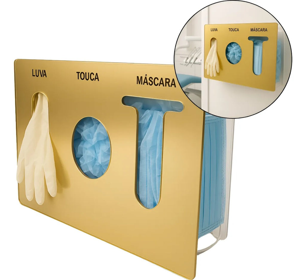 Organizador Luva Touca Máscara Acrílico Dispenser Epi Luxo