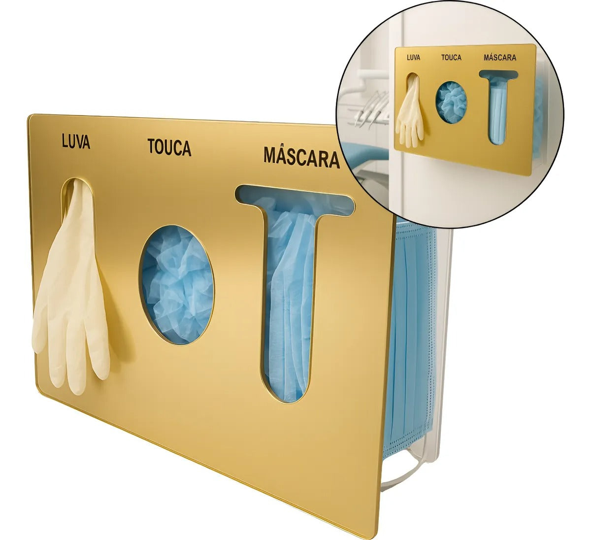 Organizador Luva Touca Máscara Acrílico Dispenser Epi Luxo