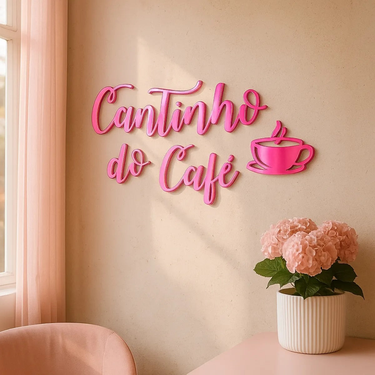 Frase Letreiro Cantinho Do Café Decor Espelho 40cm Placa