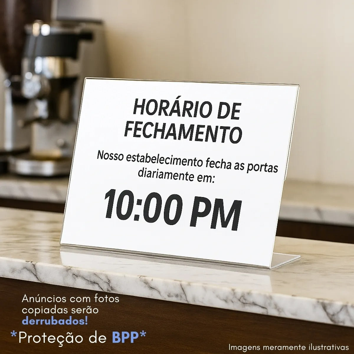 Expositor Avisos A4 30x21cm Cristal Balcão Pix Menu Cardápio