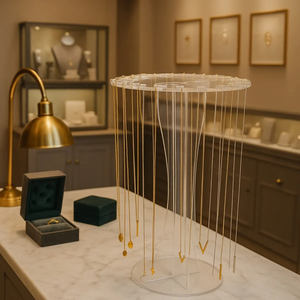 Porta Colar Expositor Display Joias 16 Espaços Vitrine Clean