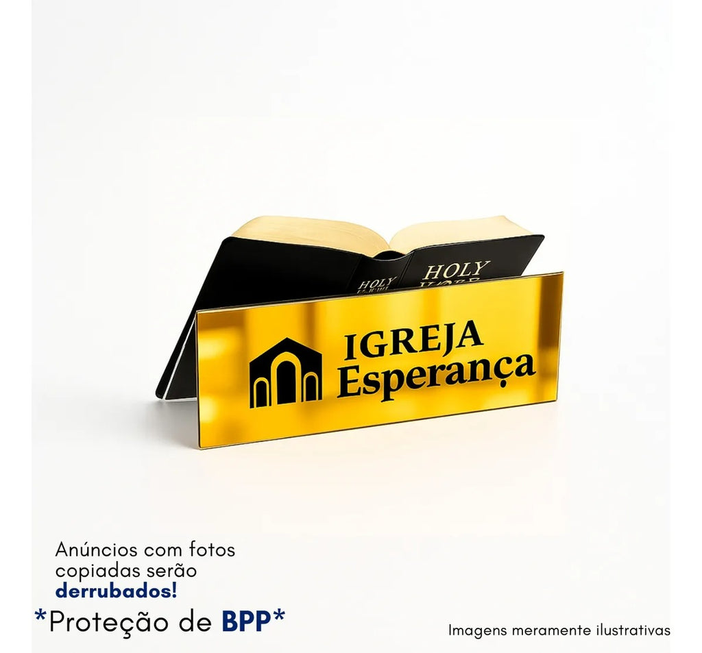 Porta Biblia Nome + Logo Personalizado Igreja Altar Grande