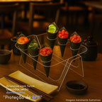 Expositor Temaki Sorvete Suporte Duplo Cristal 6 Cones
