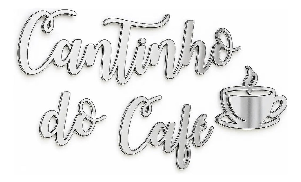 Frase Letreiro Cantinho Do Café Decor Espelho 40cm Placa