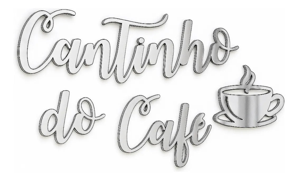 Frase Letreiro Cantinho Do Café Decor Espelho 40cm Placa