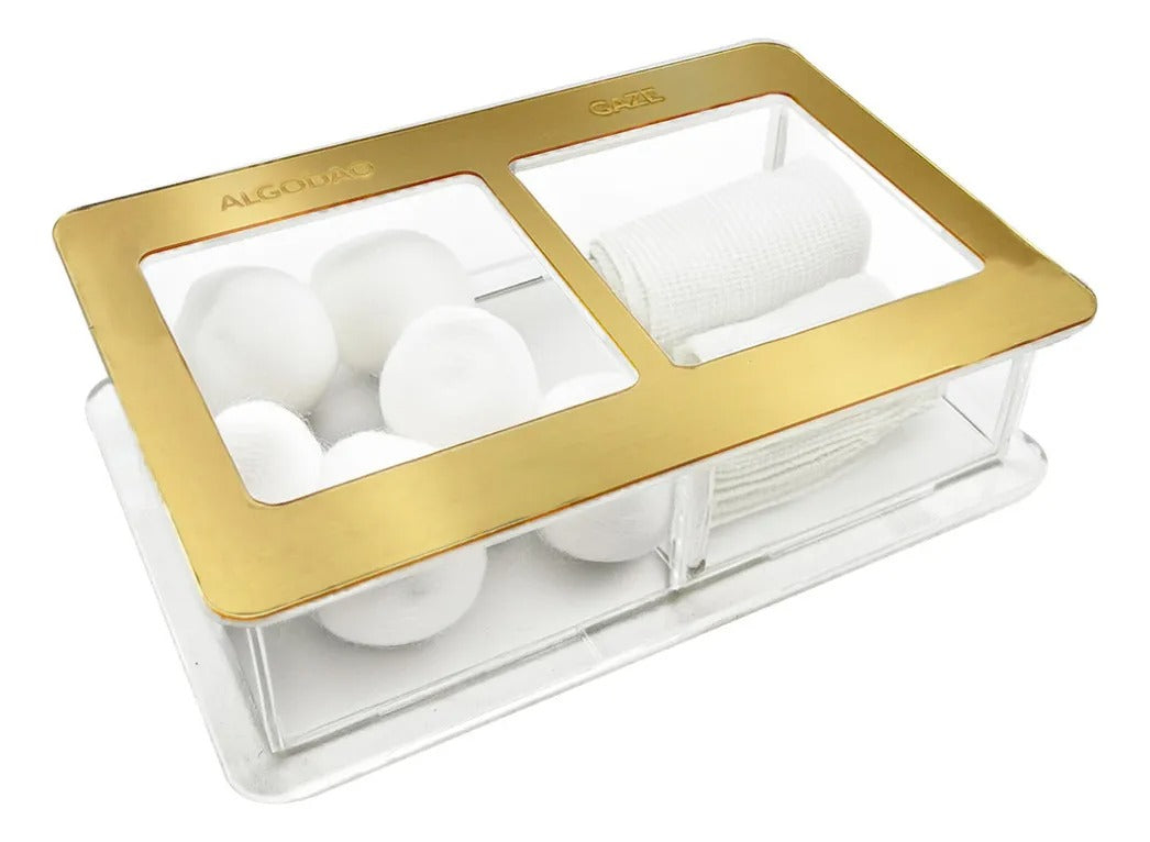 Guarda Algodão Gaze Porta Mantimentos Caixa Acrílico Estojo