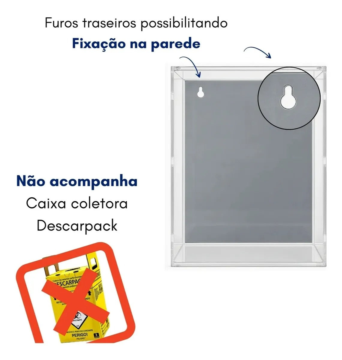 Caixa Coletora Descarpack Suporte Tóxico 3l Parede Mesa