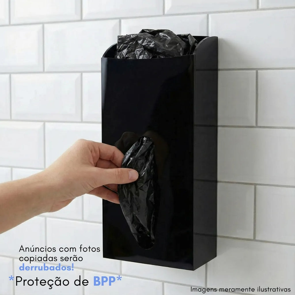 Suporte Sacolas Parede Puxa Saco Organização Cozinha Display