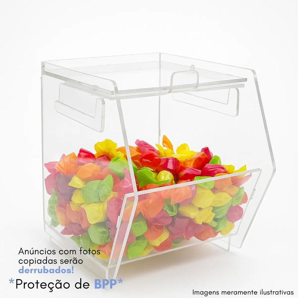 Expositor Balas Doces Display Baleiro Balcão Nicho Bancada