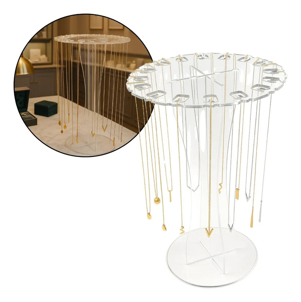 Porta Colar Expositor Display Joias 16 Espaços Vitrine Clean