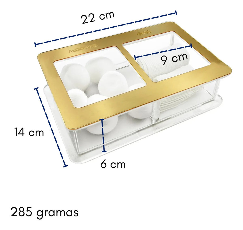 Guarda Algodão Gaze Porta Mantimentos Caixa Acrílico Estojo