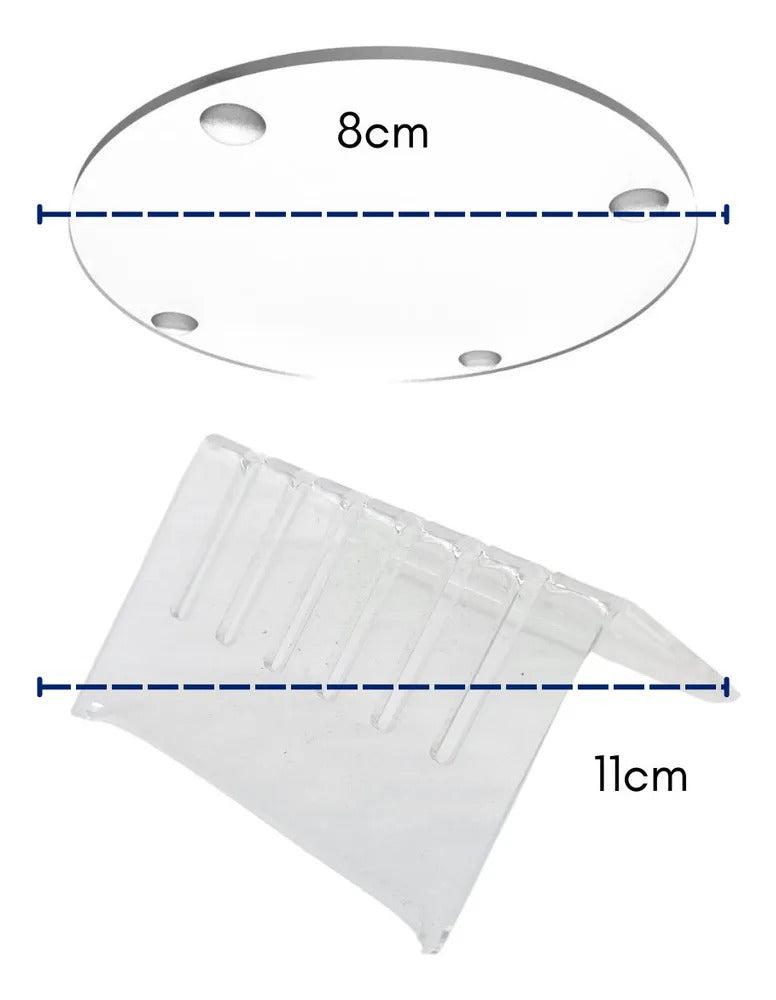 Jogo 6 Bolachas Porta Copo Acrílico Redondo Suporte
