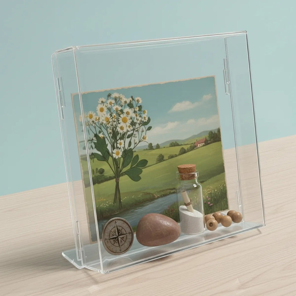 Caixa Fotos Moldura Expositora Objetos Lembranças Box Quadro