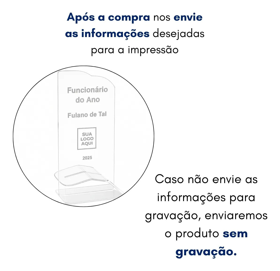 Troféu Acrílico Personalizado Aniversário Escritório Criança