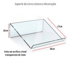 Kit Suporte Livro Acrílico Microfone Transparente Universal