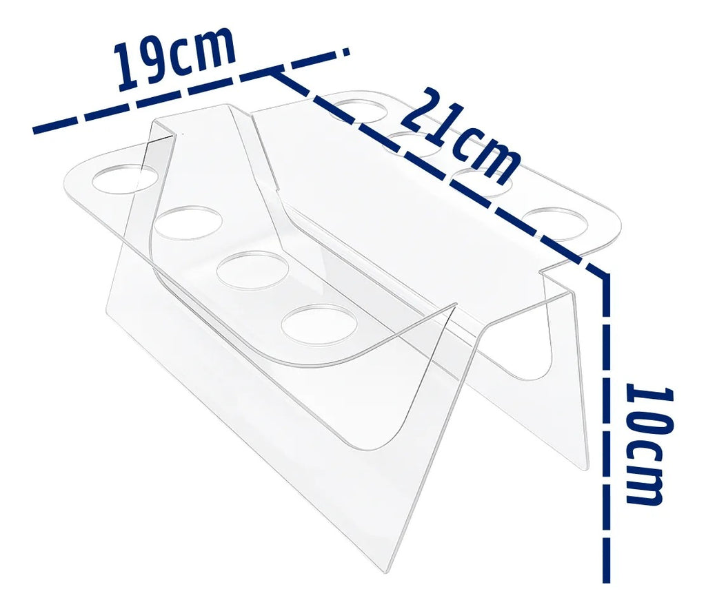Expositor Temaki Sorvete Suporte Duplo Cristal 8 Cones
