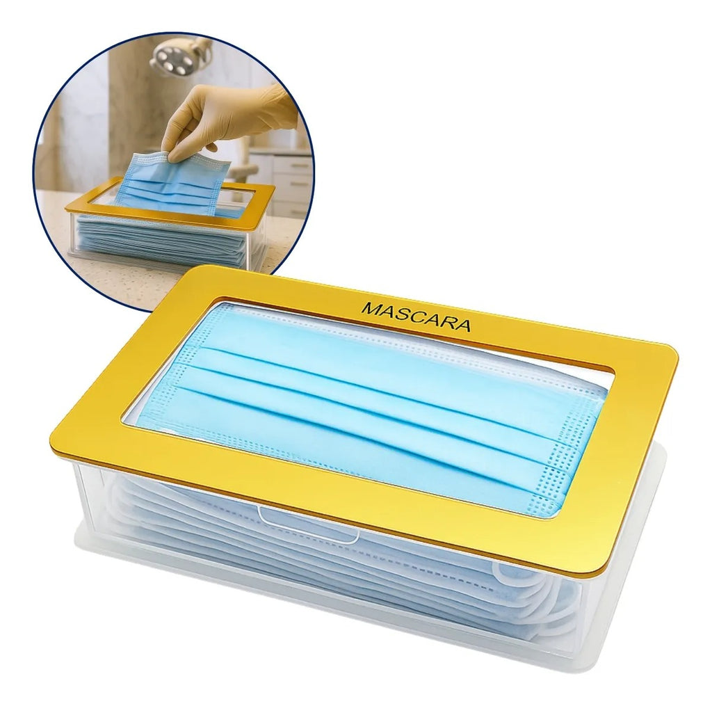 Porta Mascara Descartavel Suporte Organizador Mesa Acrílico