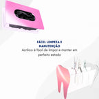 Kit Clinica Porta Alicate Gaze Algodão Mascara Luva Rosa