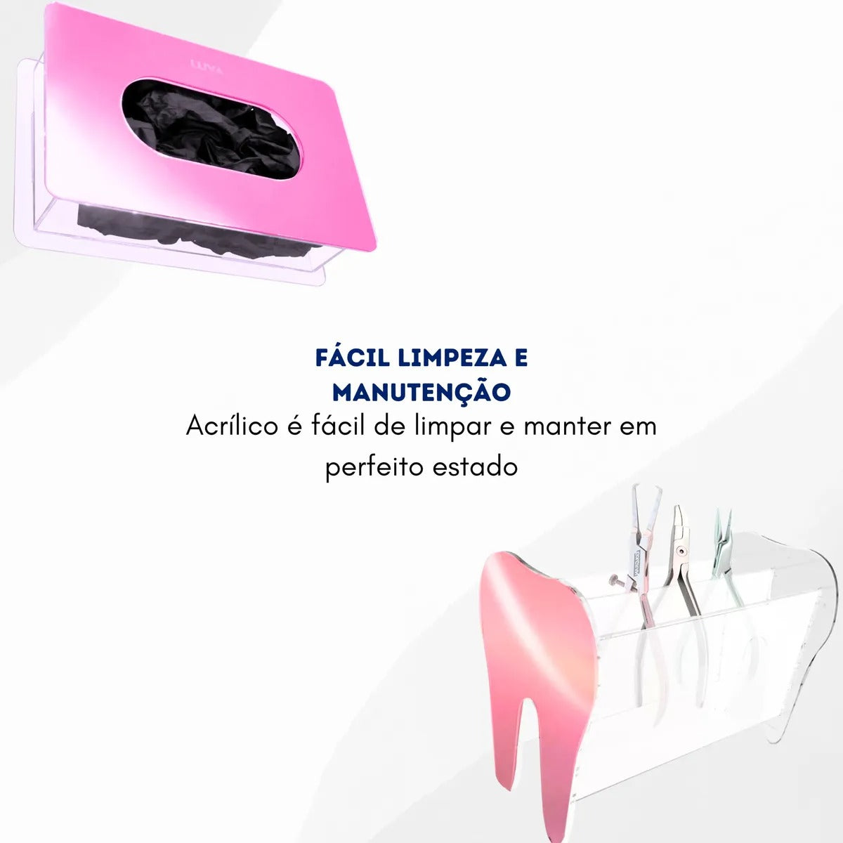 Kit Clinica Porta Alicate Gaze Algodão Mascara Luva Rosa