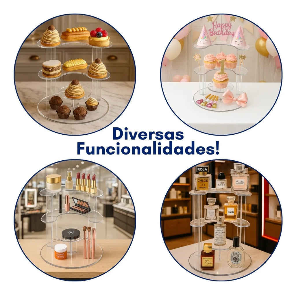 Prateleira 4 Andares Display Vitrine Balcão Loja Suporte