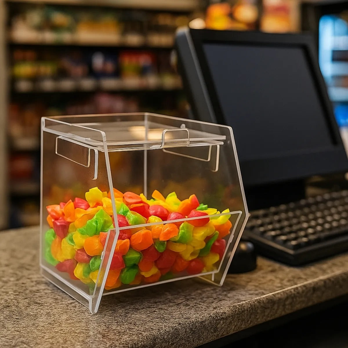 Expositor Balas Doces Display Baleiro Balcão Nicho Bancada