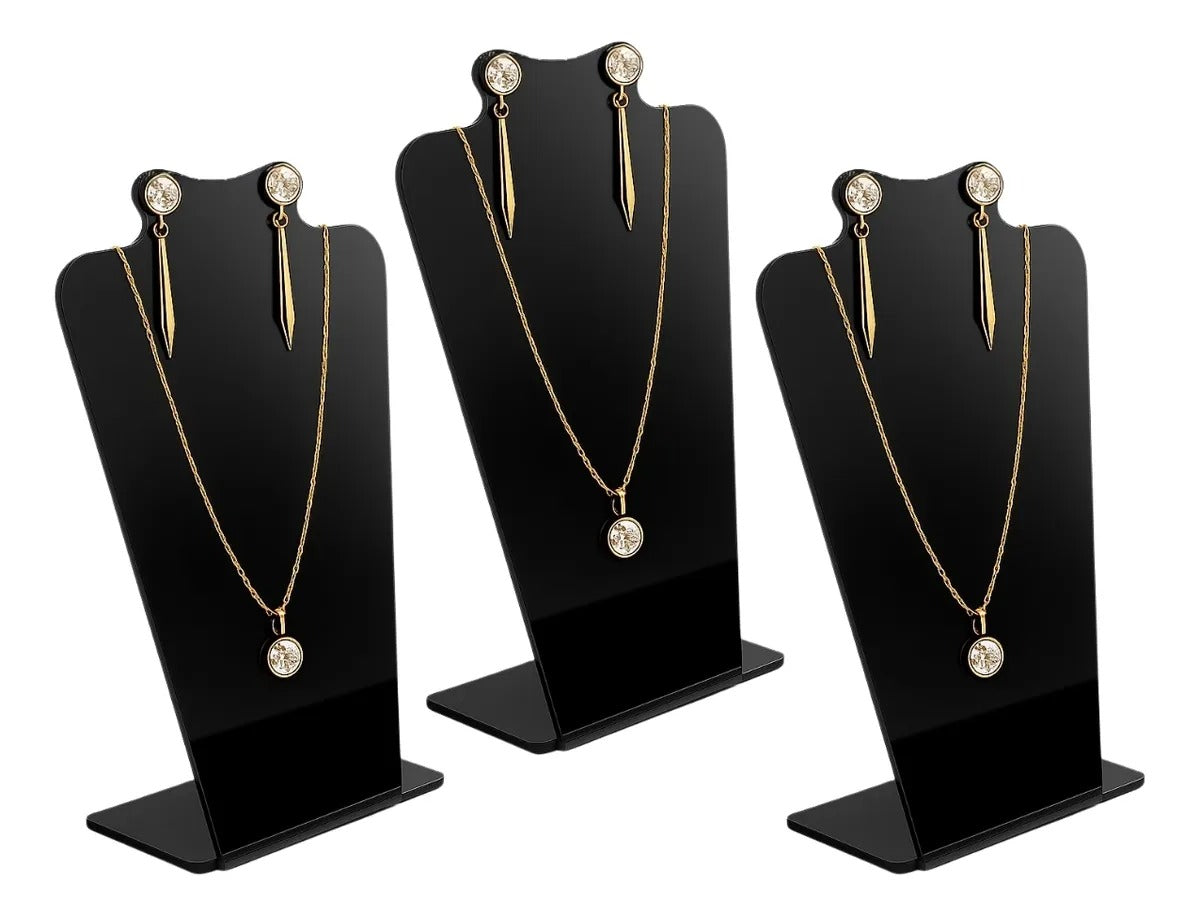 Porta Brinco 3 Pçs Expositor Colar Acrilico Corpo Joia Loja