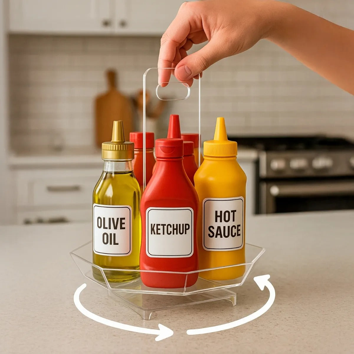 Display Giratório Molho Cozinha Mesa Restaurante Bar Suporte