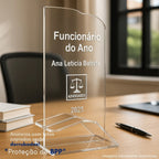 Troféu Acrílico Personalizado Aniversário Escritório Criança