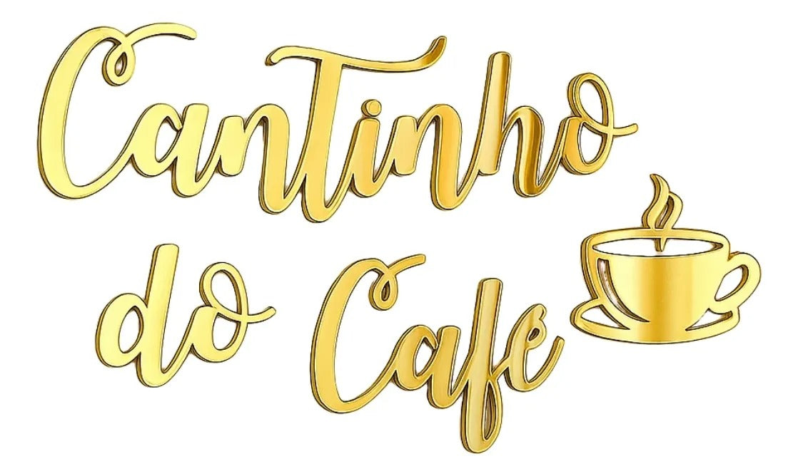 Frase Letreiro Cantinho Do Café Decor Espelho 40cm Placa