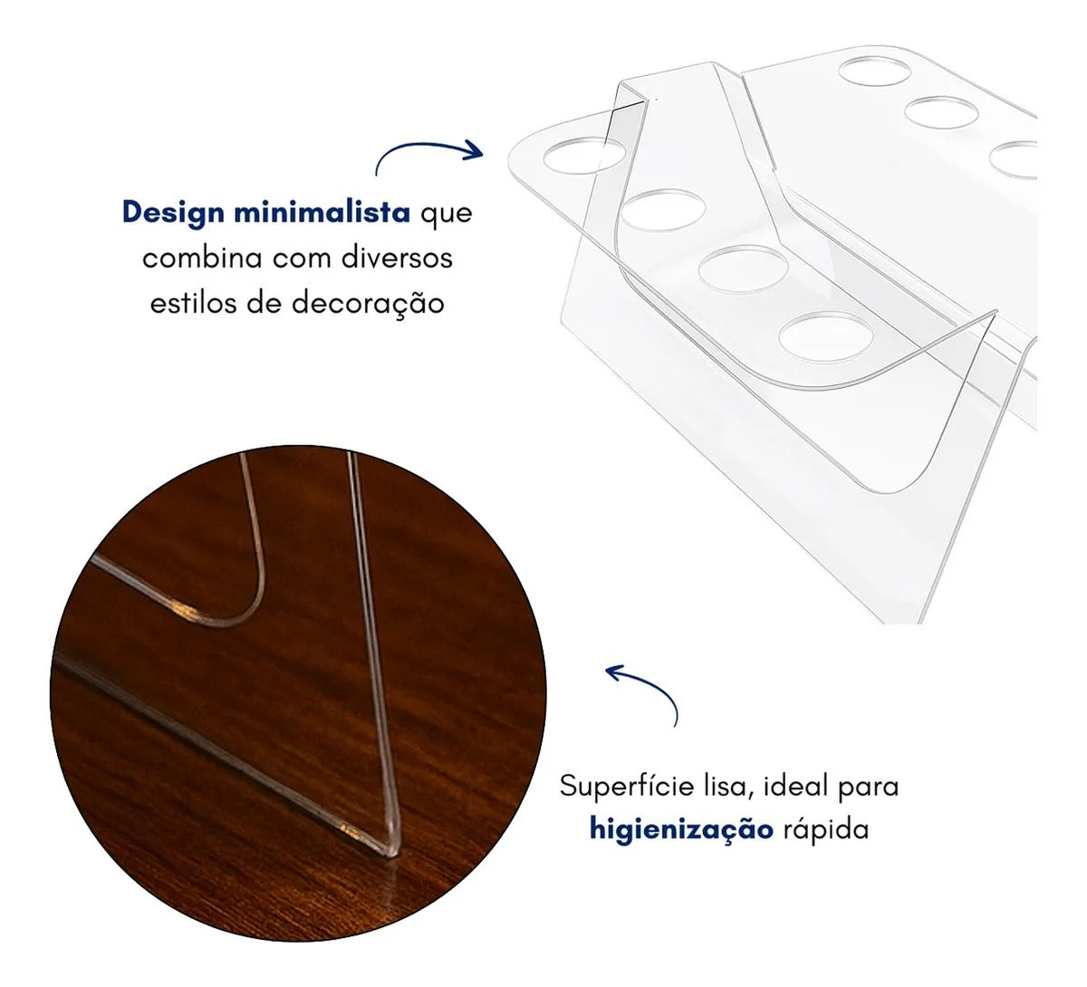 Expositor Temaki Sorvete Suporte Duplo Cristal 8 Cones
