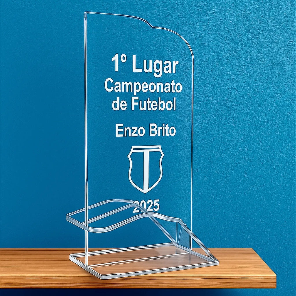 Troféu Acrílico Personalizado Aniversário Escritório Criança