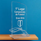 Troféu Acrílico Personalizado Aniversário Escritório Criança