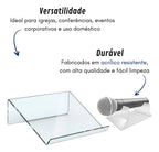 Kit Suporte Livro Acrílico Microfone Transparente Universal
