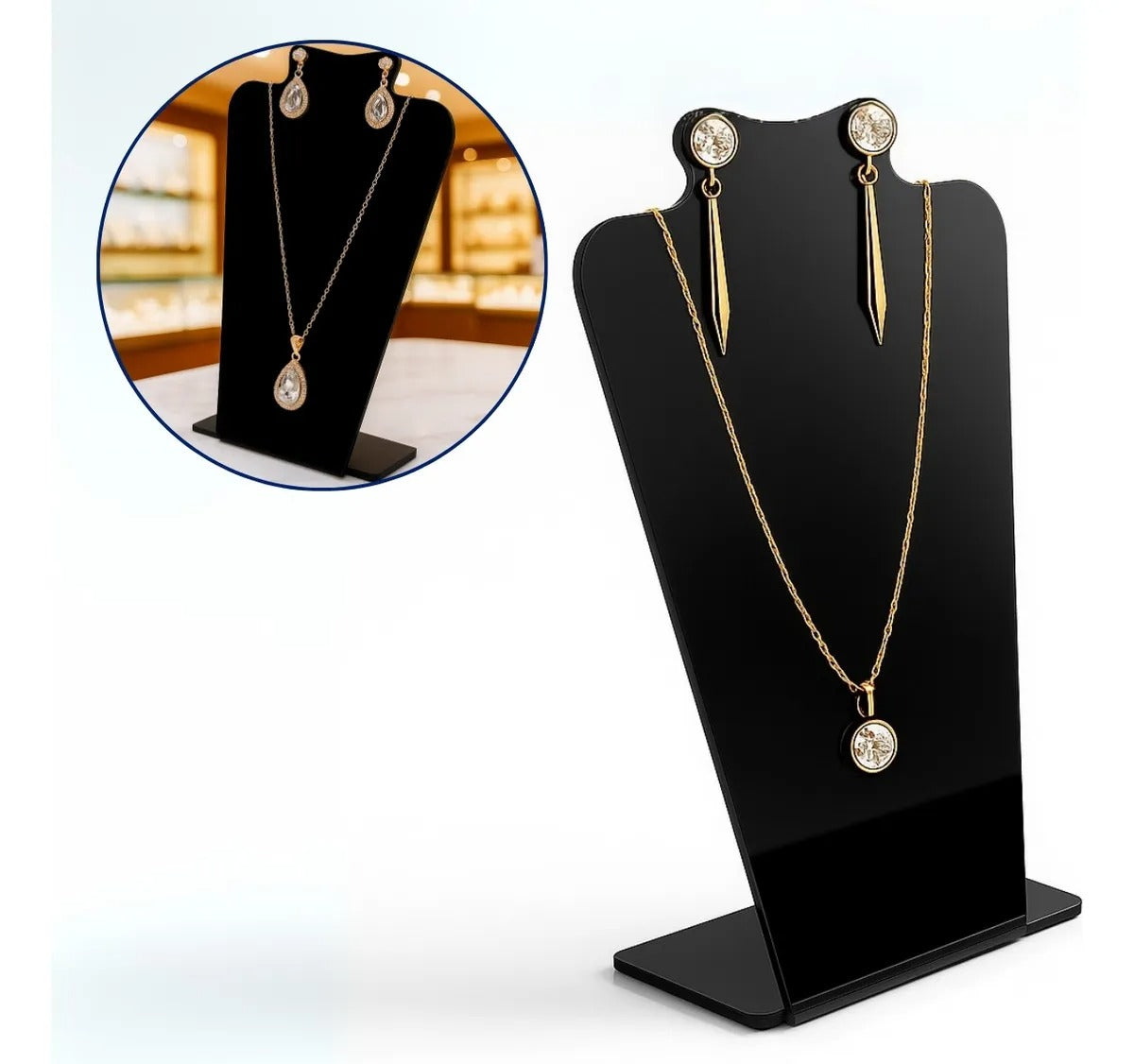 Porta Brinco 3 Pçs Expositor Colar Acrilico Corpo Joia Loja