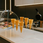 Expositor Temaki Sorvete Suporte Duplo Cristal 6 Cones