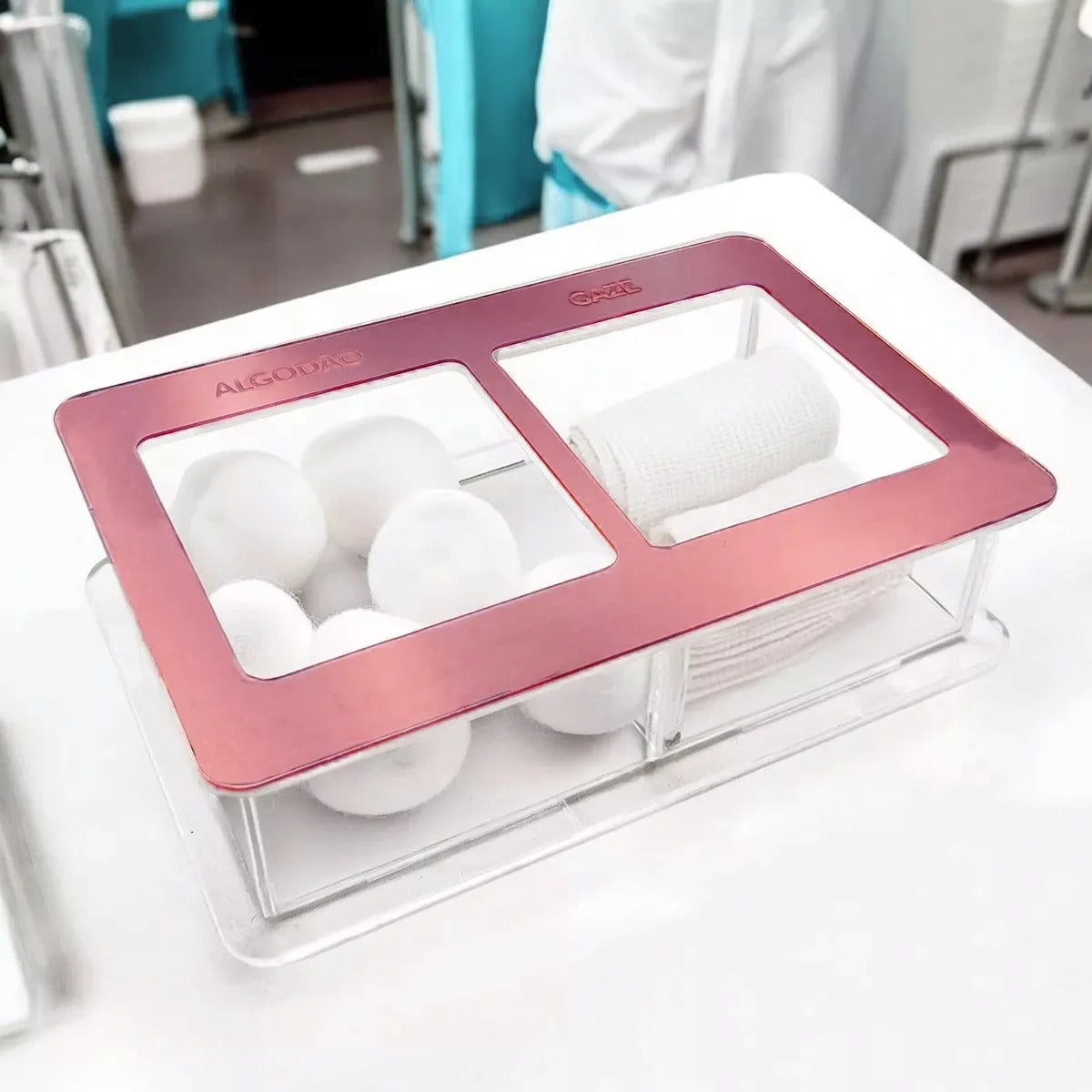 Guarda Algodão Gaze Porta Mantimentos Caixa Acrílico Estojo