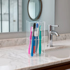 Organizador Porta Escova De Dente Com Tampa Bancada Banheiro