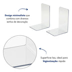 Aparador Porta Livros Suporte Bibliocanto Acrilico Par 2 Un Transparente