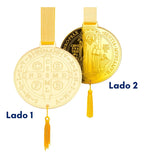 Medalha São Bento Escapulário Porta Proteção Dourado Benção