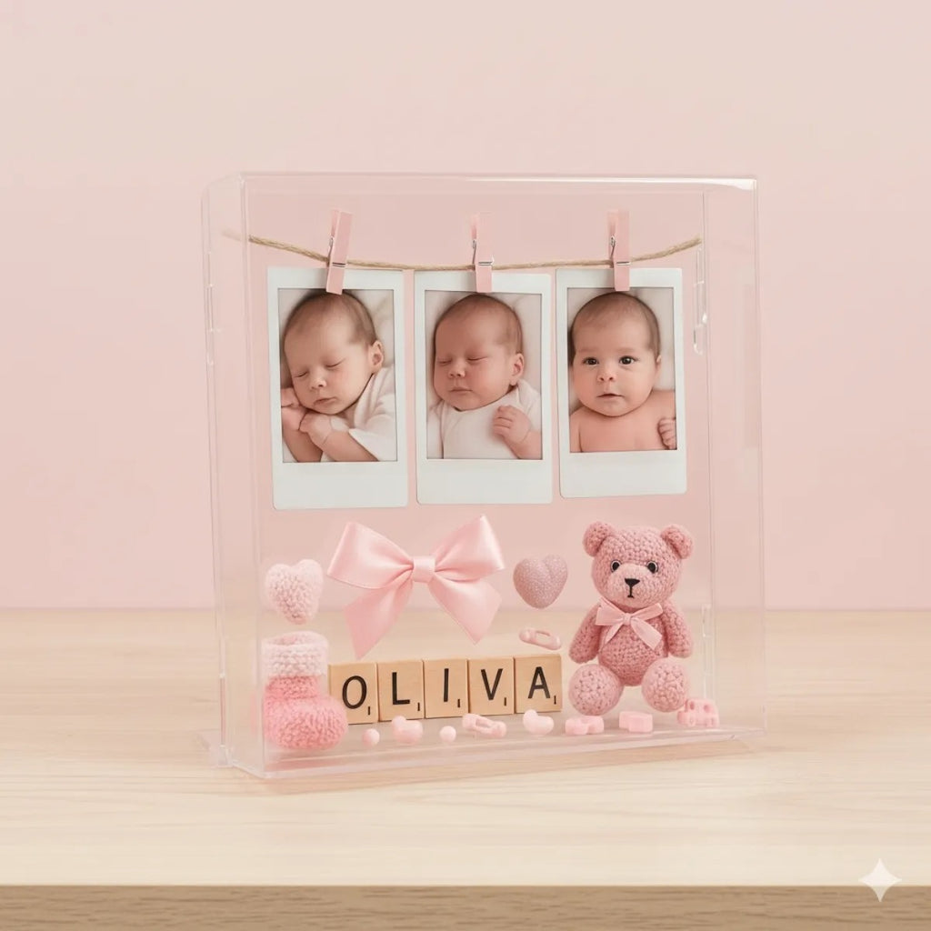 Caixa Fotos Moldura Expositora Objetos Lembranças Box Quadro