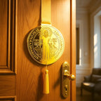 Medalha São Bento Escapulário Porta Proteção Dourado Benção