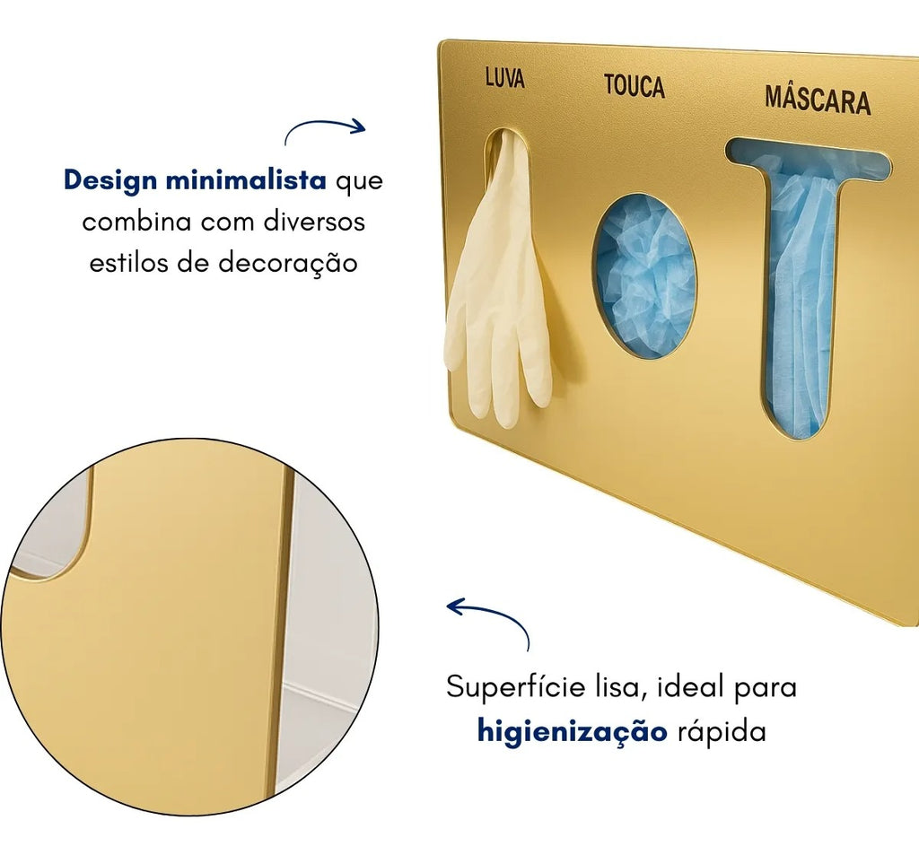 Organizador Luva Touca Máscara Acrílico Dispenser Epi Luxo