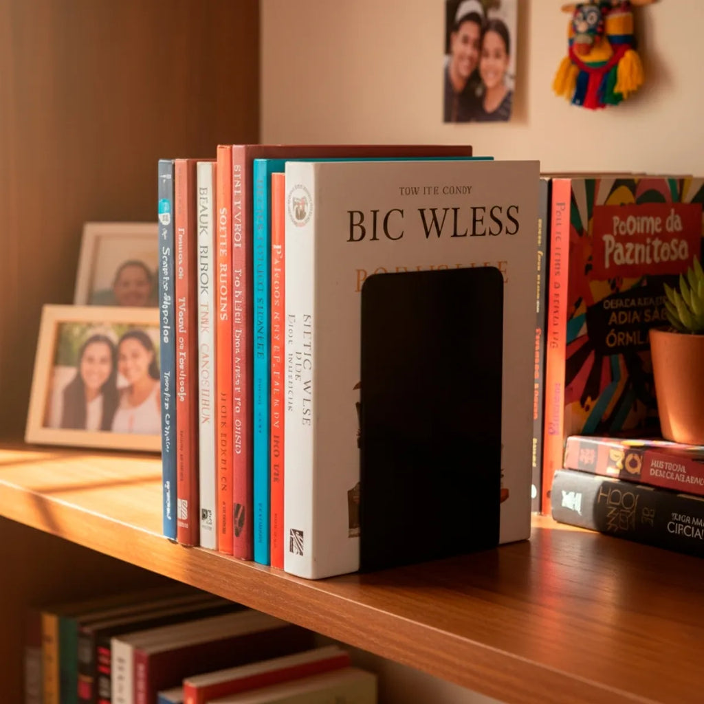 Aparador Porta Livros Suporte Bibliocanto Acrilico Par 2 Un Preto