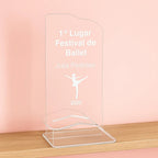 Troféu Acrílico Personalizado Aniversário Escritório Criança