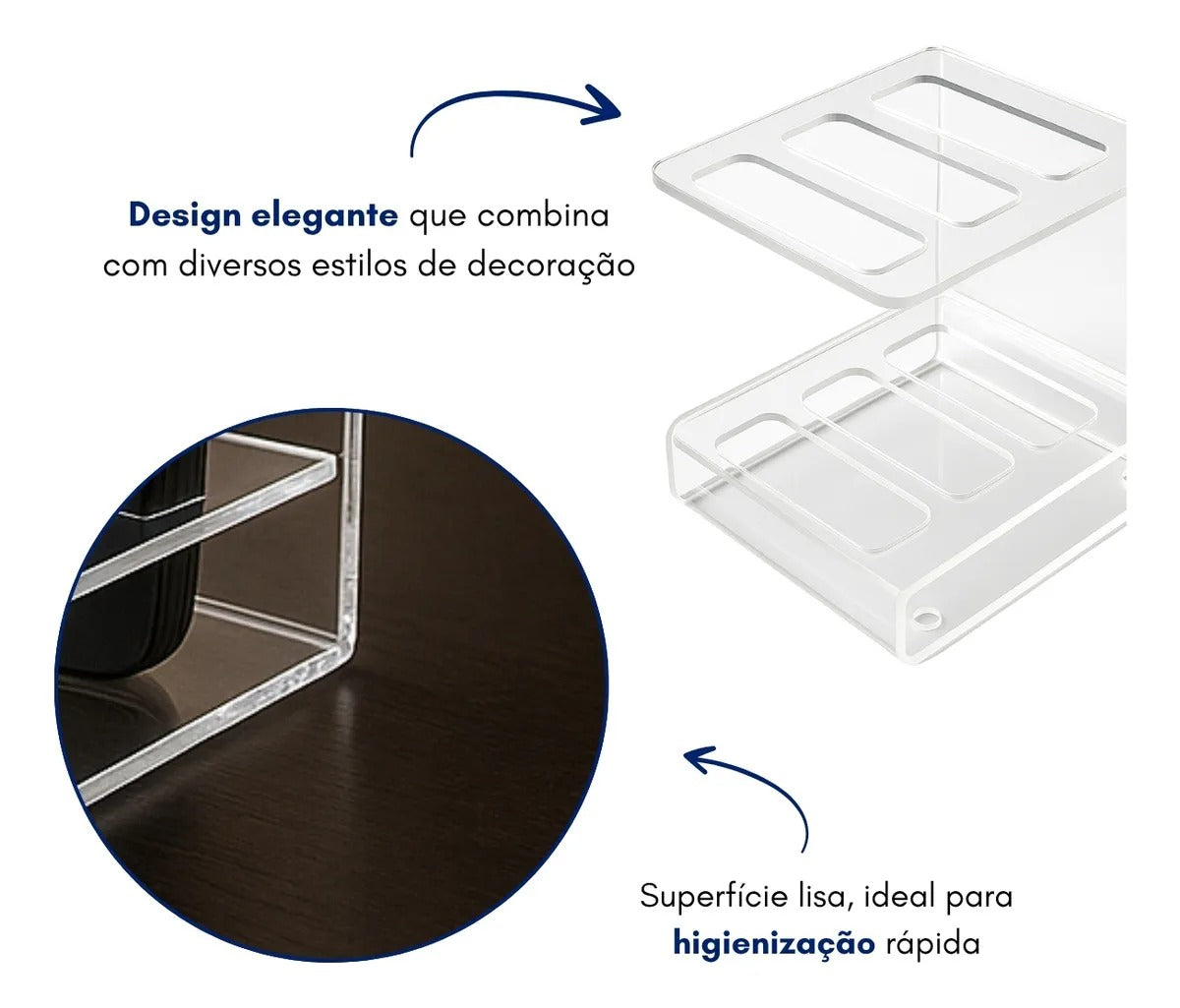 Suporte Controle Remoto Transparente Mesa Moderna Sala Rack
