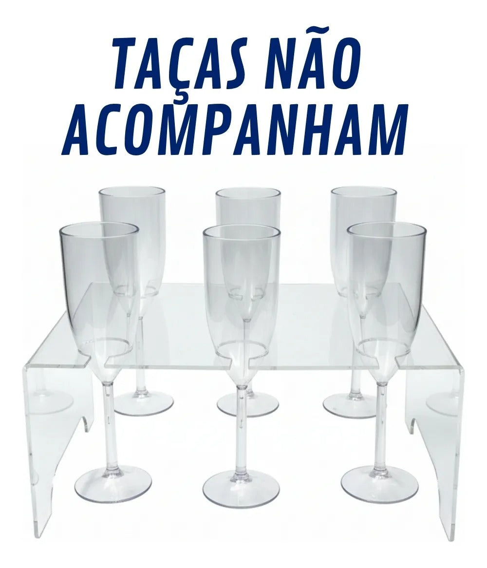 Porta Taças 6 Pç Festa Adega Exposição Organizador Expositor