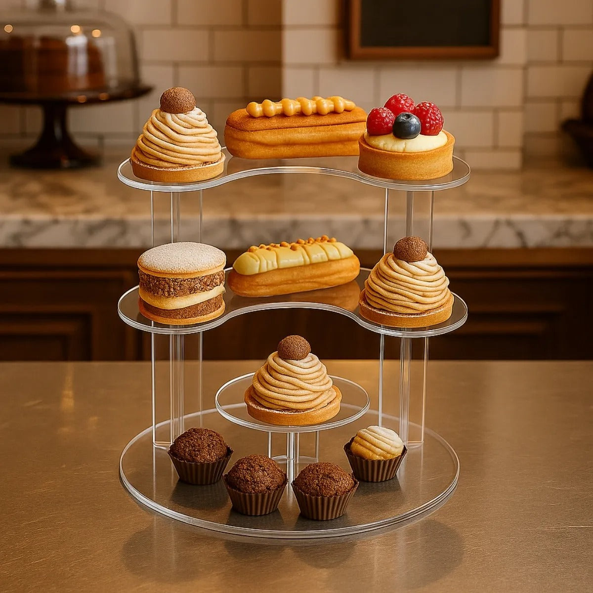 Prateleira 4 Andares Display Vitrine Balcão Loja Suporte